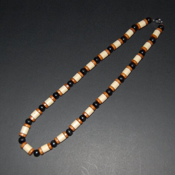 Men Necklace,Wood Necklace,Surfer Necklace,Tribal Style,Chocker,Beach Necklace - Picture 2 of 3